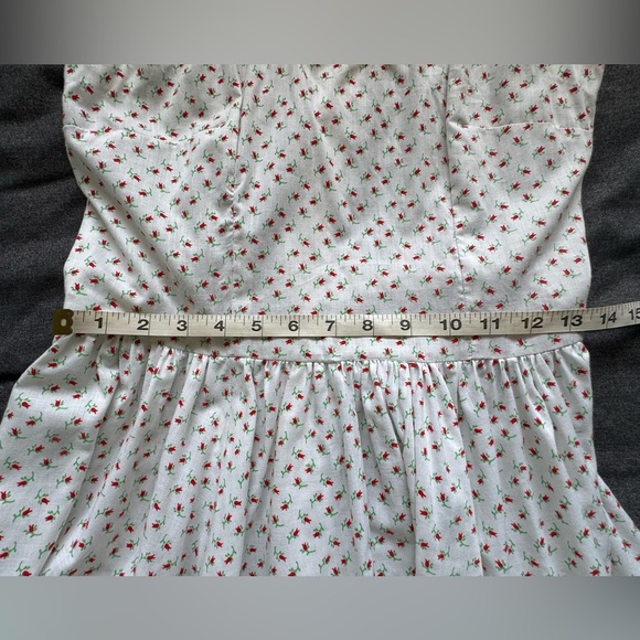 Handmade Vintage Floral Sleeveless Summer Dress with Ruffle Trim Size Small - Picture 10 of 12